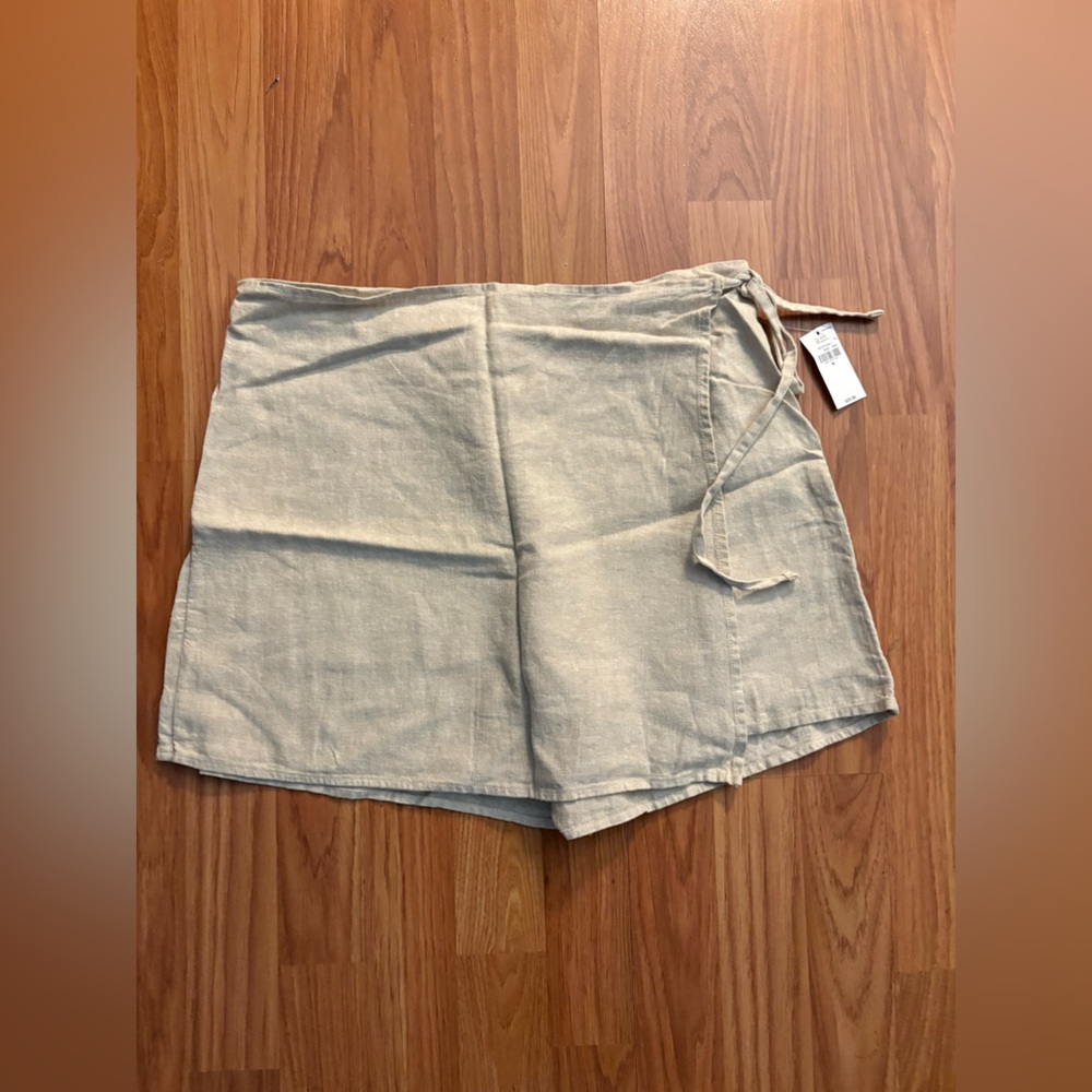Women's Tan Linen Skirt